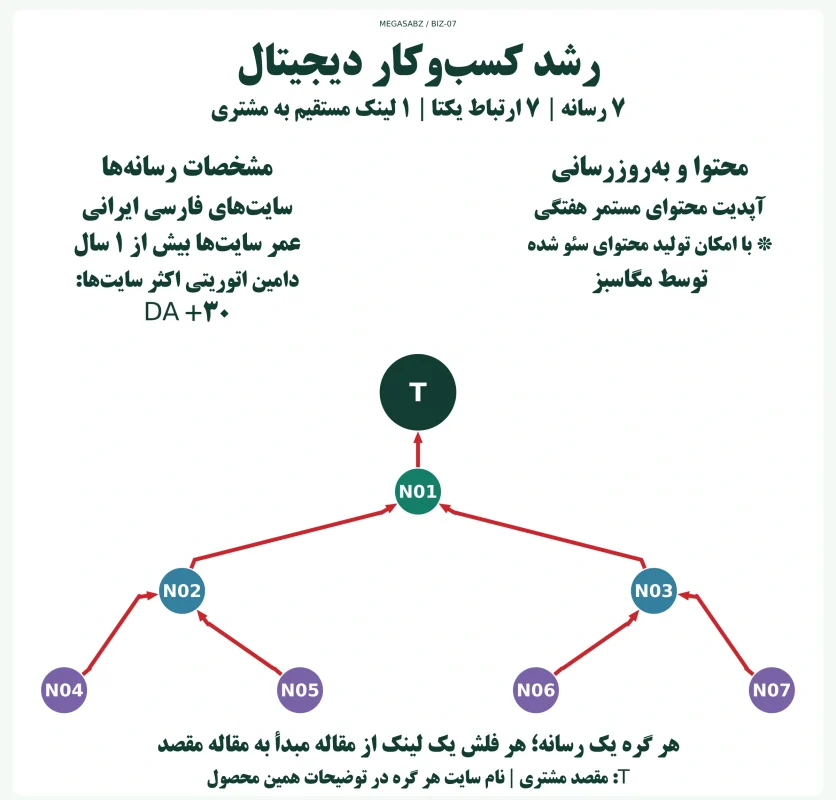 پکیج لینکسازی شبکه ای رشد کسب‌وکار دیجیتال مگاسبز