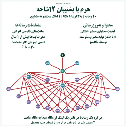 پکیج لینک‌سازی هرم با پشتیبان ۱۲شاخه مگاسبز