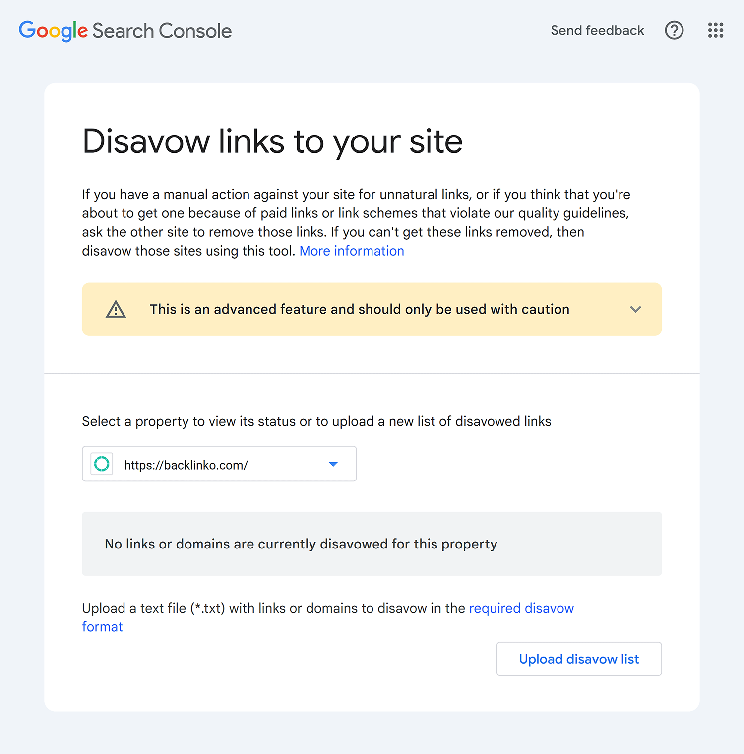 GSC – Disavow links