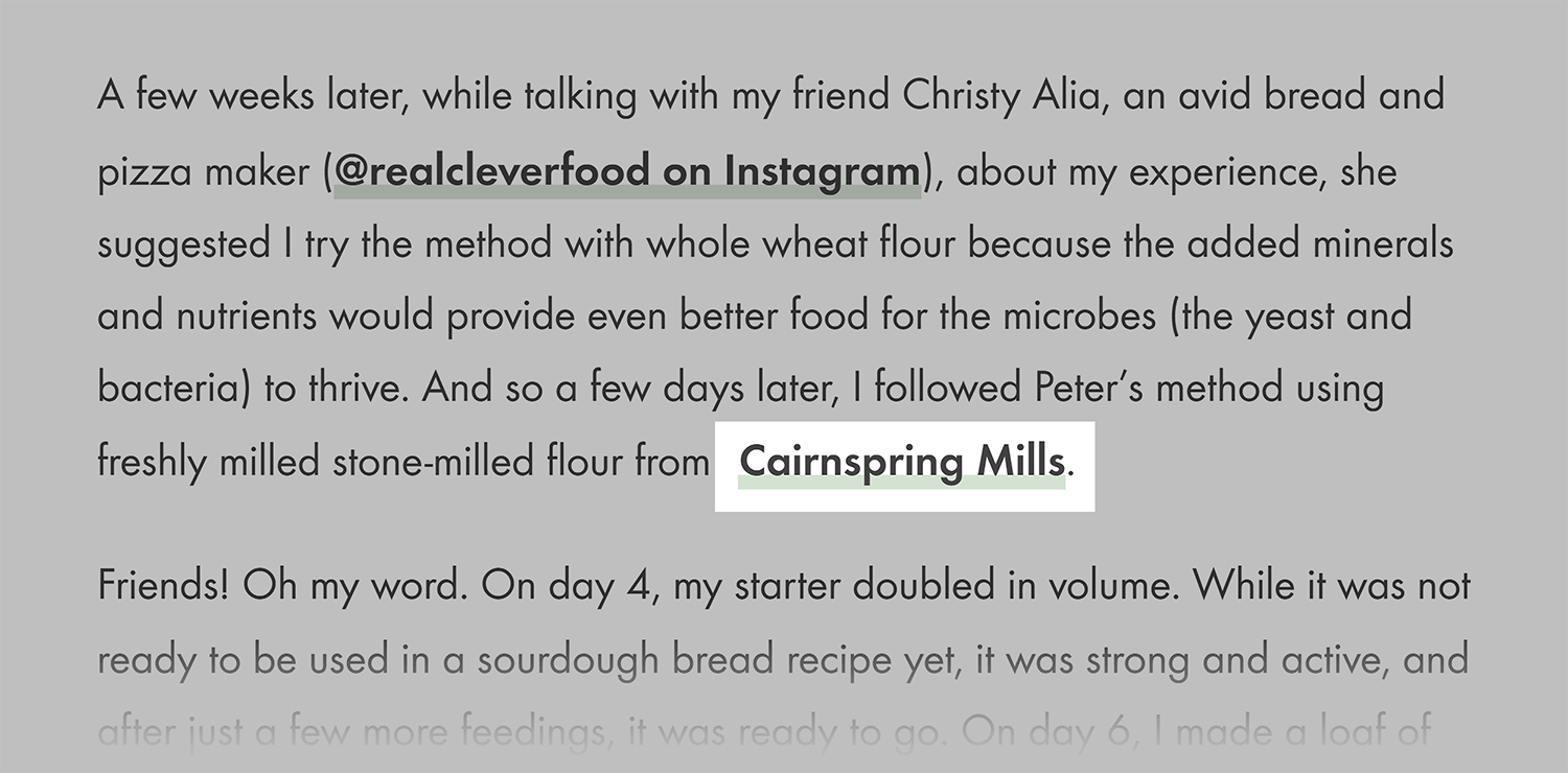 Alexandra Cooks – Cairnspring Mills backlink